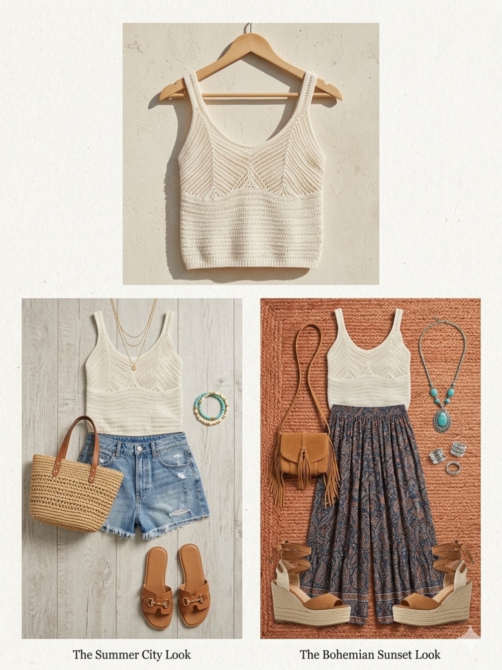 Abercrombie & Fitch Cream Crochet Tank